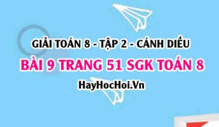 Bài 9 trang 51 Toán 8 Tập 2 Cánh Diều